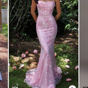 Peony light pink sparkly prom dress. M-L. Studio Minc.